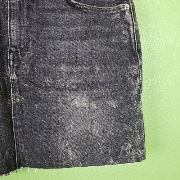 Hudson Black Mini Skirt Acid Silver Glitter Wash Size 25 - Picture 2 of 10